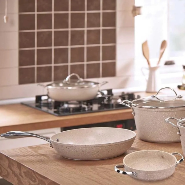 Korkmaz Granita Bratpfanne - 28 x 5,5 cm - 5-fach Beschichtung & Kratzfest Bild 4