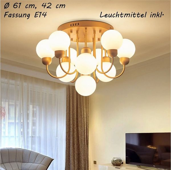 Euroton LED Deckenleuchte LED Deckenleuchte E14 Leuchtmittel inkl Lichtfarbe warmweiß kaltweiß, LED wechselbar, Wechselbar
