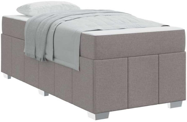vidaXL Bettgestell mit Matratze Taupe 90 x 190 cm Stoff 3398255 Bild 2