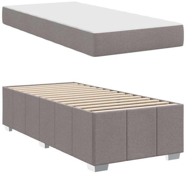 vidaXL Bettgestell mit Matratze Taupe 90 x 190 cm Stoff 3398255 Bild 4