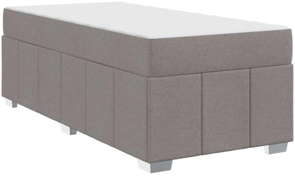 vidaXL Bettgestell mit Matratze Taupe 90 x 190 cm Stoff 3398255 Bild 1