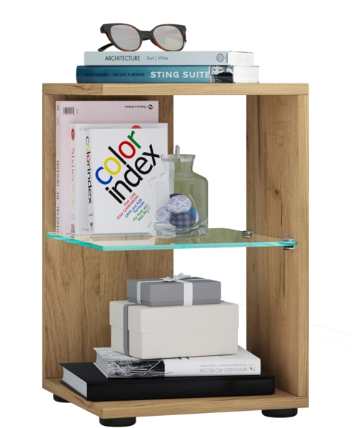 VCM Beistelltisch & Couchtisch Elani 918771 Honig-Eiche H. 45 x B. 30 x T. 30 cm