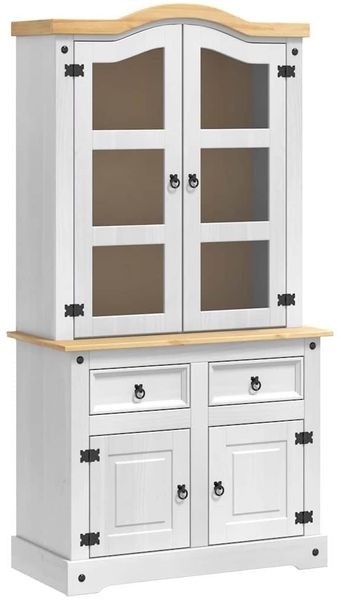 Sideboard, Kommode Weiß 100 x 48,5 x 179 cm Massives Kiefernholz j3106p