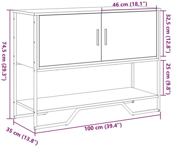 vidaXL Konsolentisch Braun Eichen-Optik 100x35x74,5 cm Holzwerkstoff 848538 Bild 10