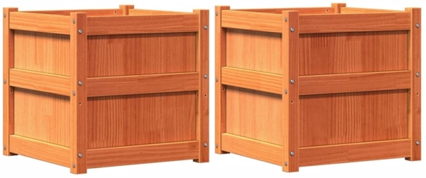 vidaXL Pflanzkübel 2 Stk. Wachsbraun Massivholz Kiefer 837419