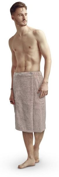 Bestlivings Saunatuch Herren 60x145cm, Sauna Kilt "Flauschig" Saunahandtuch mit Gummizug und Knopfverschluss