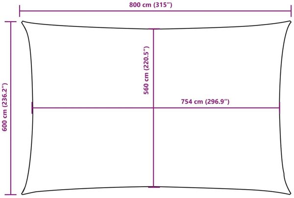 vidaXL Sonnensegel Oxford-Gewebe Rechteckig 6x8 m Rot 135663 Bild 10