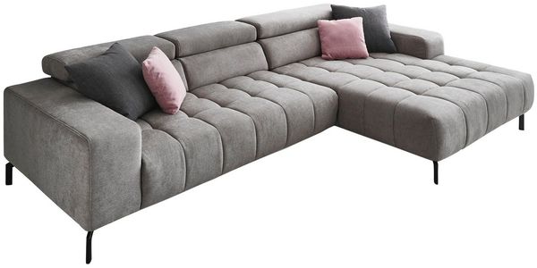 Die PlanBar Ecksofa MP-IN18022 L-Form, mit Kopfteilverstellung & Zierkissen, optional Sitztiefenverstellung