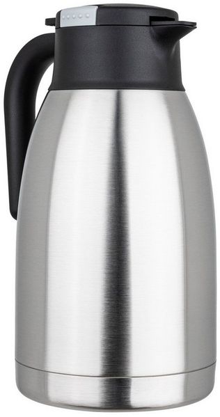 Haushalt International Isolierkanne 1,5 L Edelstahl Thermokanne Thermoskanne Isolierflasche, doppelwandige Isolierung, Einhandbedienung
