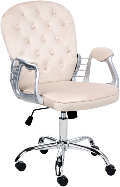 Schreibtischstuhl PRINCESS Samtstoff Beige