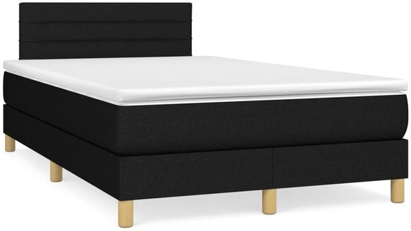 vidaXL Boxspringbett mit Matratze Schwarz 120x190 cm Stoff 3269781
