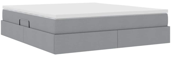 vidaXL Aufbewahrungsbett mit Matratze Hellgrau 160x200 cm Polyester 3370236 Bild 4