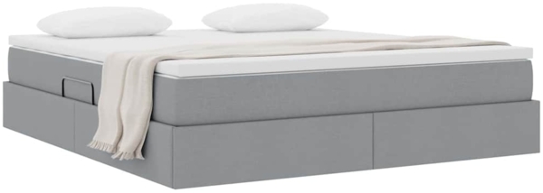 vidaXL Aufbewahrungsbett mit Matratze Hellgrau 160x200 cm Polyester 3370236 Bild 2