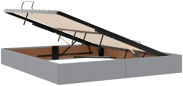 vidaXL Aufbewahrungsbett mit Matratze Hellgrau 160x200 cm Polyester 3370236 Bild 5