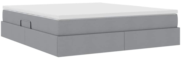 vidaXL Aufbewahrungsbett mit Matratze Hellgrau 160x200 cm Polyester 3370236 Bild 9