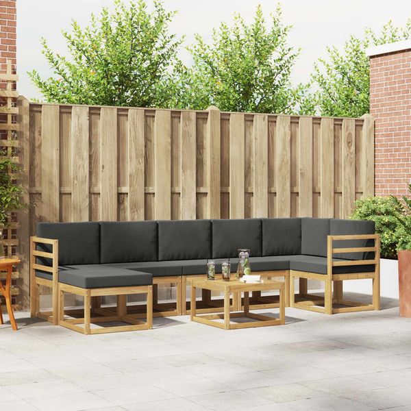 vidaXL Outdoor-Sofagarnitur 8 pcs Weiß und Anthrazit Polyester 3387966
