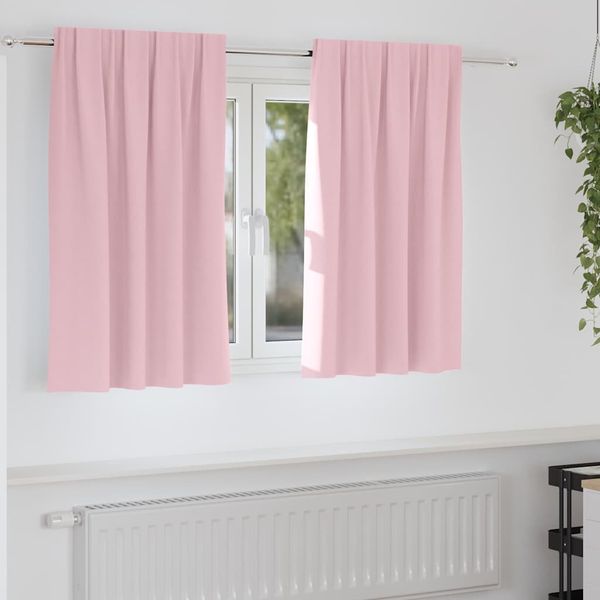 vidaXL Verdunkelungs-Vorhänge mit Ringen 2 pcs Babyrosa 140 x 140 cm 4107518