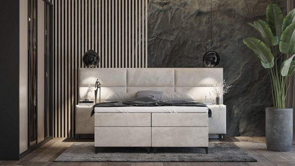 Best for Home Boxspringbett Sapri Boxspringbett – 7-Zonen Bonellfederkern & 7 cm Topper