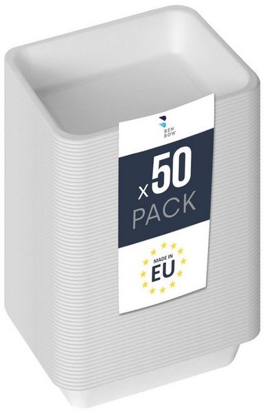 BENBOW Lunchbox Benbow Nachhaltiger Einwegbehälter Siegelschale aus Zuckerrohr, 400 ml, Zuckerrohr, (50-tlg), Nachhaltiger Einwegbehälter Siegelschale aus Zuckerrohr, 400 ml x50
