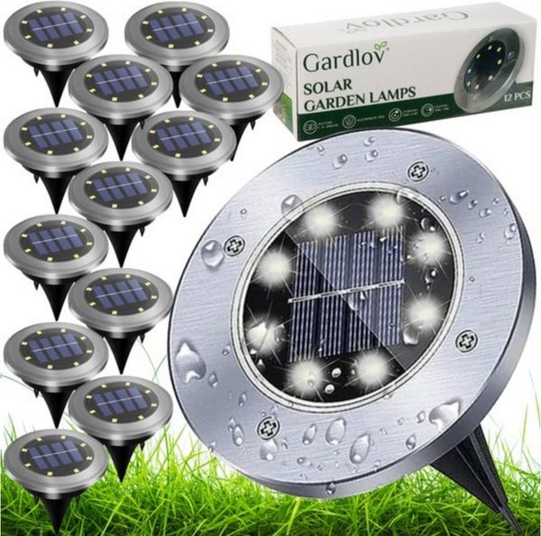 Gardlov LED Solarleuchte Gartenleuchten Solar, Solar, LED fest integriert, Tageslichtweiß, Lädt sich tagsüber in 6–8 Stunden über das Solarpanel auf