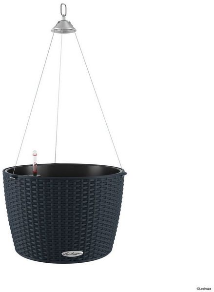 LECHUZA Blumenampel NIDO Cottage 35 ALL-IN-ONE Graphitschwarz 441323
