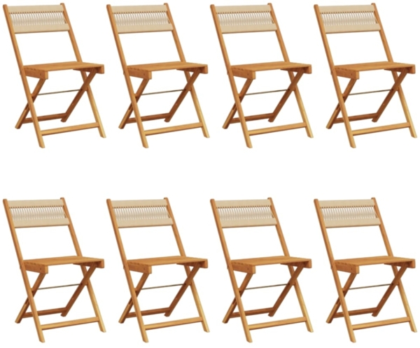 vidaXL Gartenstühle 8 Stk. Klappbar Beige Massivholz Akazie 3214609