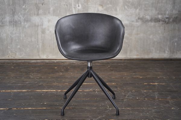 4x KAWOLA Stuhl DANI Esszimmerstuhl mit Drehfunktion Kunstleder grau 81 x 54 x 60 cm