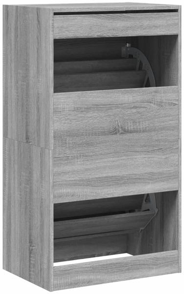 vidaXL Schuhschrank mit 2 Klappen Grau Sonoma 60x42x108 cm 3214390 Bild 8