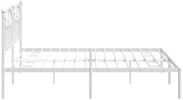 vidaXL Bettgestell mit Kopfteil Metall Weiß 193x203 cm 353494 Bild 6