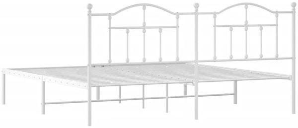 vidaXL Bettgestell mit Kopfteil Metall Weiß 193x203 cm 353494 Bild 7