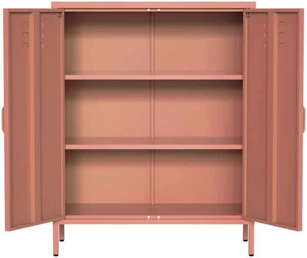 skølm 'Atria' Metallkommode, terrakotta, 100x38x80 cm, Metallschrank mit 3 Fächern Bild 9