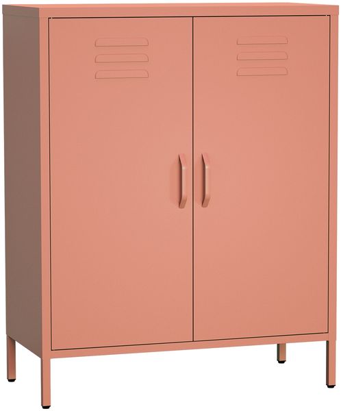 skølm 'Atria' Metallkommode, terrakotta, 100x38x80 cm, Metallschrank mit 3 Fächern Bild 2