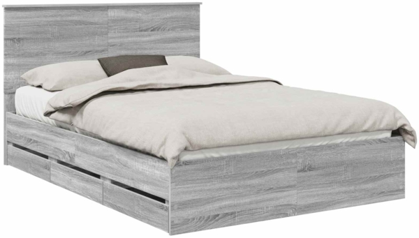 vidaXL Bettrahmen Graues Sonoma 160 x 200 cm Ingenieurs Holz 3409445