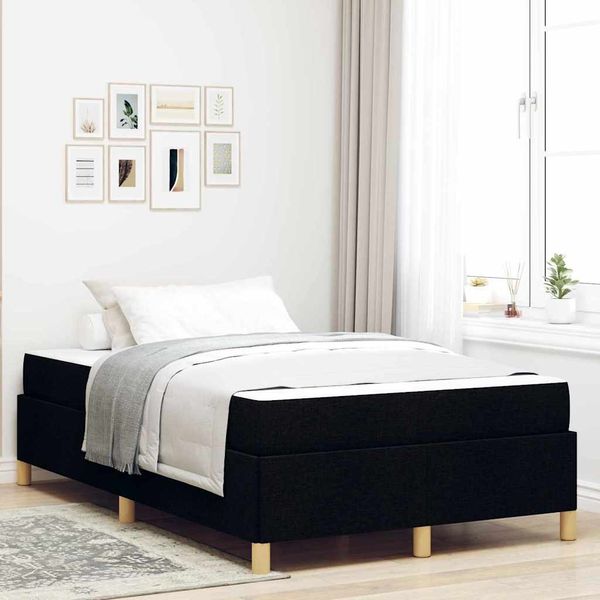 vidaXL Bettrahmen mit Matratze Schwarz 120 x 190 cm Stoff 3398922