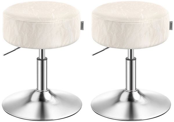 VASAGLE Barhocker Schminktischr Drehhocker (2 St), Schminkstuhl, Sitzhocker 360° drehbar, PU, dicke Polsterung