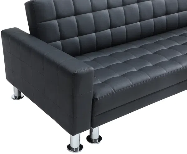Vente-unique - WILLIS Sofa Kunstleder Schwarz - B 173 cm x H 79 cm x L 290 cm Bild 6