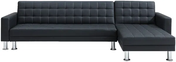 Vente-unique - WILLIS Sofa Kunstleder Schwarz - B 173 cm x H 79 cm x L 290 cm Bild 3