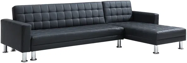 Vente-unique - WILLIS Sofa Kunstleder Schwarz - B 173 cm x H 79 cm x L 290 cm Bild 4