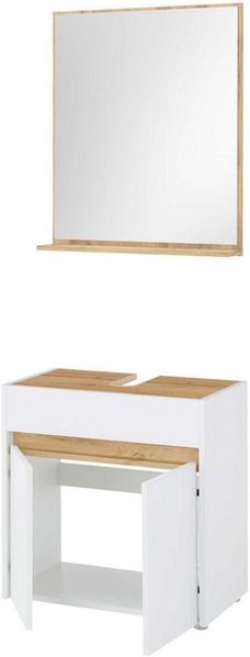 Home affaire Badmöbel-Set CITY/ GIRON, Bad im zeitlosen Design, 2-teiliges Badezimmer, (Set, 2-St), Unterschrank und Spiegel, in zwei Farben verfügbar, viel Stauraum