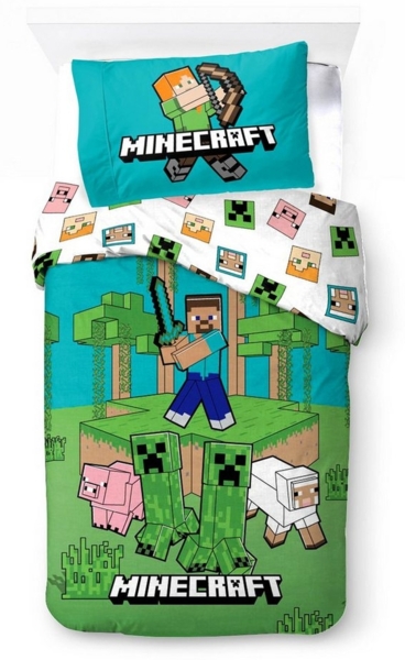 Minecraft Bettwäsche Minecraft Bettwäsche „Jungle Explore“ 140x200 + 70x90, 100 % Baumwoll Bild 1