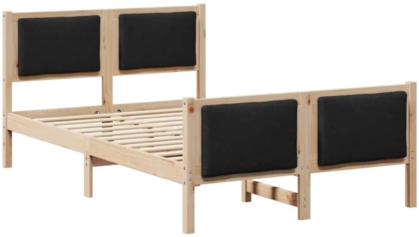 vidaXL Bettrahmen mit Kopfteil Schwarz 120 x 200 cm Stoff 878331 Bild 1