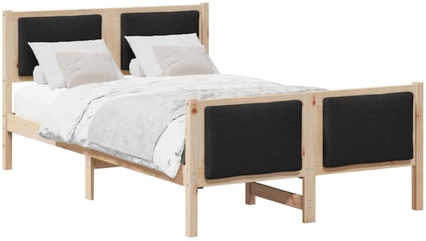 vidaXL Bettrahmen mit Kopfteil Schwarz 120 x 200 cm Stoff 878331 Bild 2