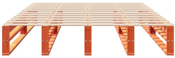 vidaXL Massivholzbett ohne Matratze Wachsbraun 140x190 cm Kiefernholz 850871 Bild 4