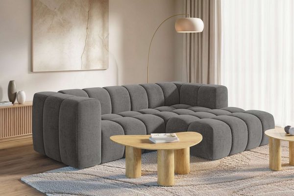 homsy by Ana Johnson Ecksofa »L« BOUBELLE L-Form, Design-Sofa, Bubble-Optik, Breite 247 cm, hoher Sitzkomfort dank Wellenunterfederung, L Sitztiefe 63 cm