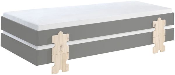 Stapelbett >Moldulo< 2er Set, Lattenrost, grau lackiert - je 203,6x27,5x93,8cm (BxHxT)