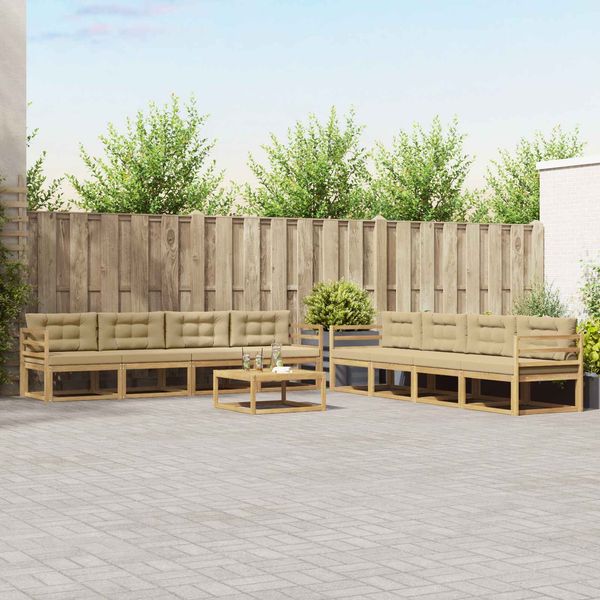 vidaXL Outdoor-Sofagarnitur 9 pcs Weiß und Beige 79 x 79 x 37 cm 3386222