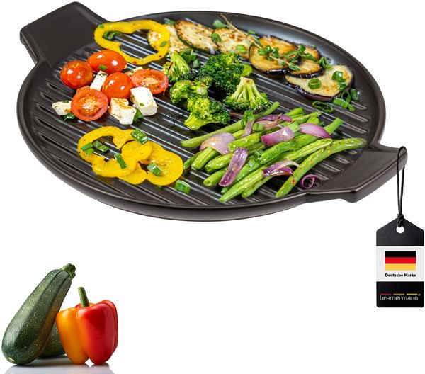 Bremermann Grillpfanne, Steingut schwarz, 38 cm