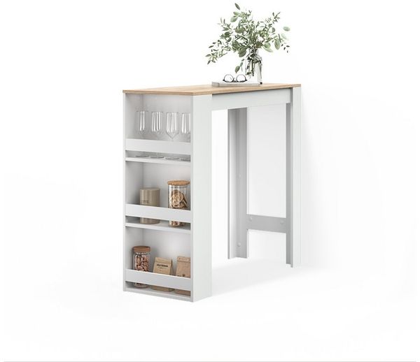 Livinity® Bartisch Regusa, Weiß/Sonoma/Sonoma, 45x110 cm (2-St)
