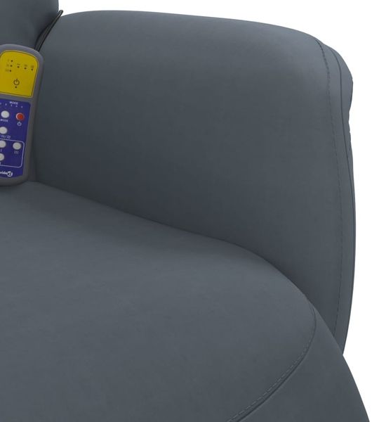 vidaXL Massagesessel mit Fußteil Dunkelgrau Samt 356694 Bild 8