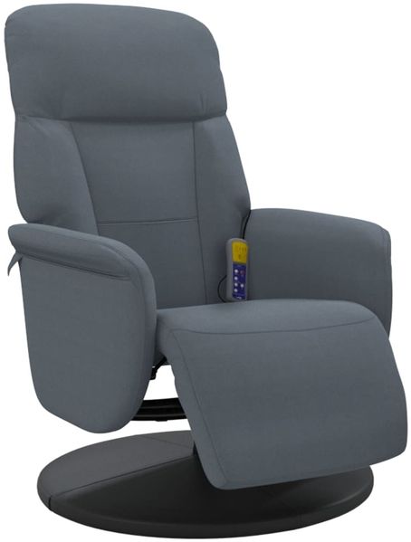 vidaXL Massagesessel mit Fußteil Dunkelgrau Samt 356694 Bild 3